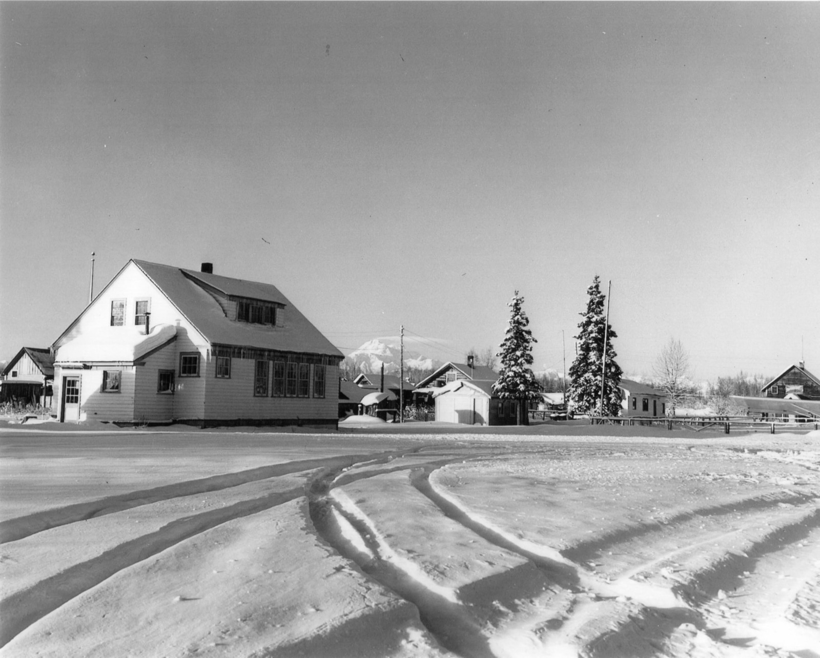 school house with denali